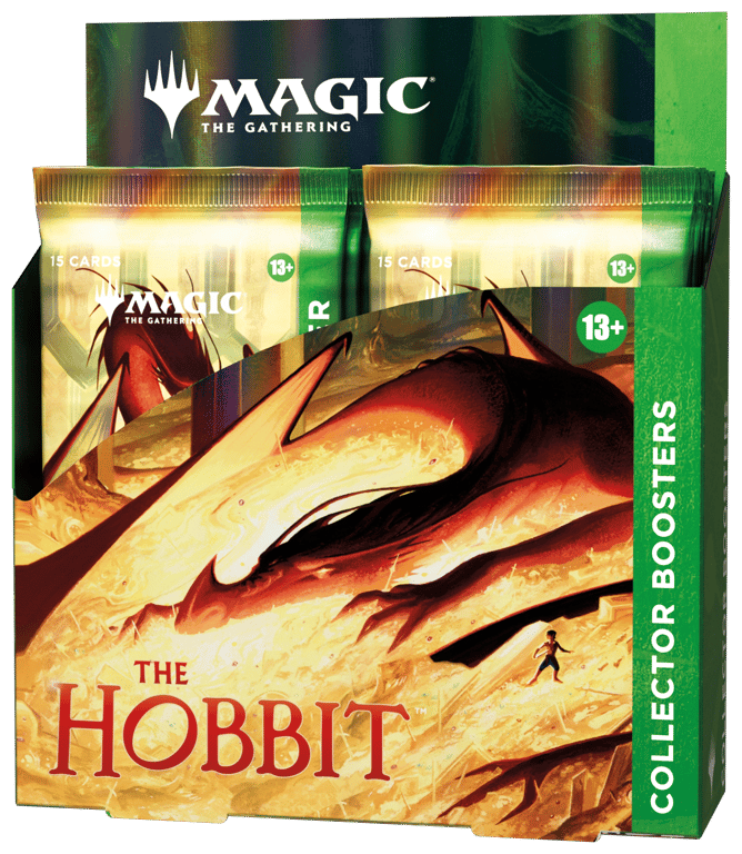 Official Magic: The Gathering The Hobbit Collector Booster display featuring Smaug
